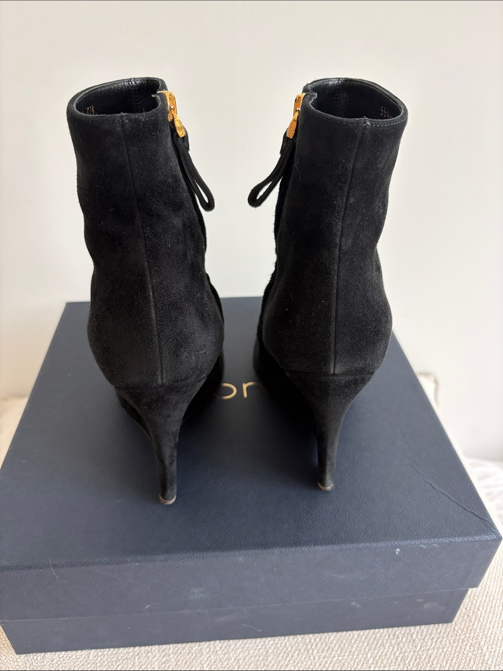 Sergio Rossi Black Pointed-Toe Wedge Boots EU 37